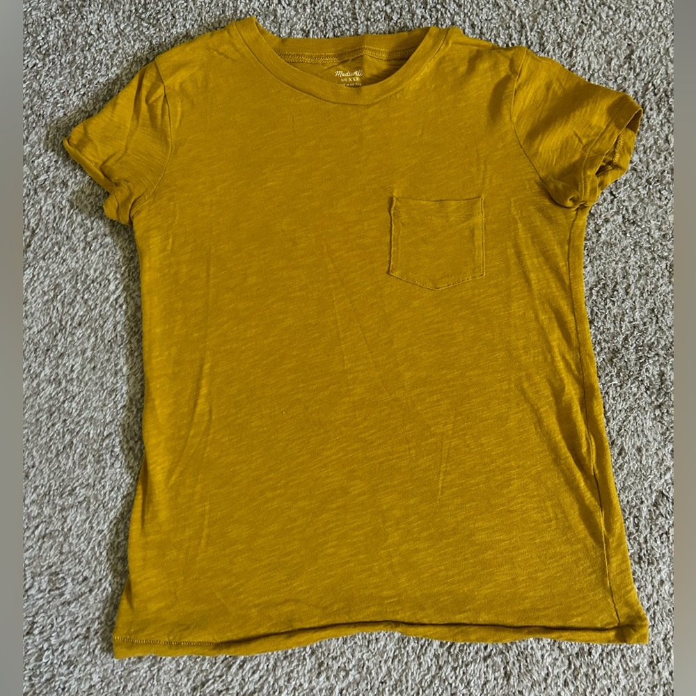 Madewell Mustard Yellow Cotton Pocket T-shirt